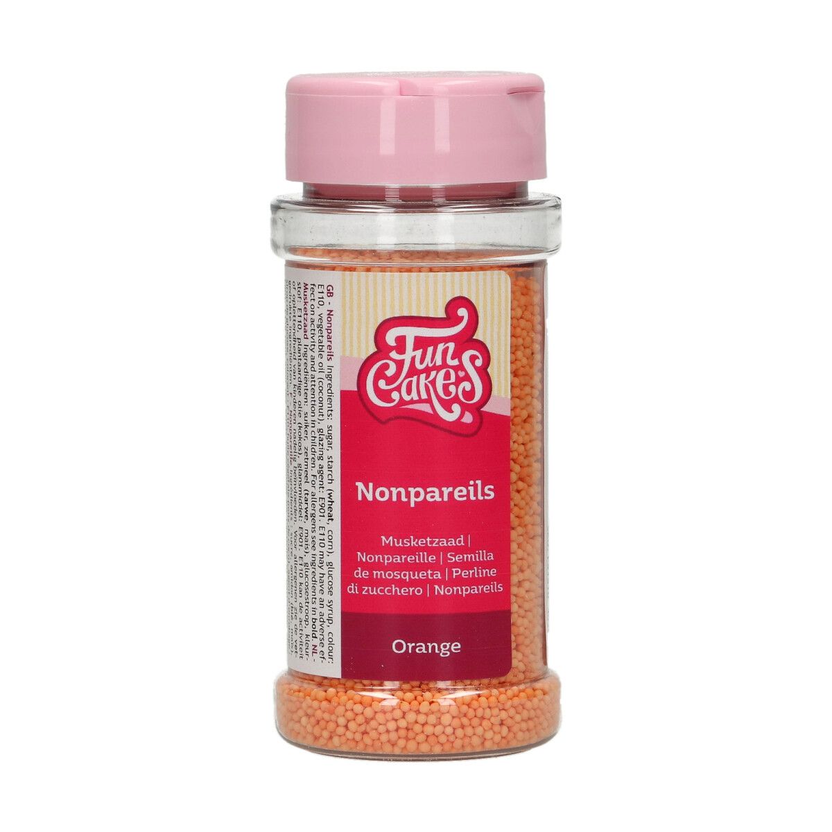 FUNCAKES_F51510_FUNCAKES_NONPAREILS_ORANGE_80G Nonpareils Naranjas - 80 grs - Funcakes - Imagen 1