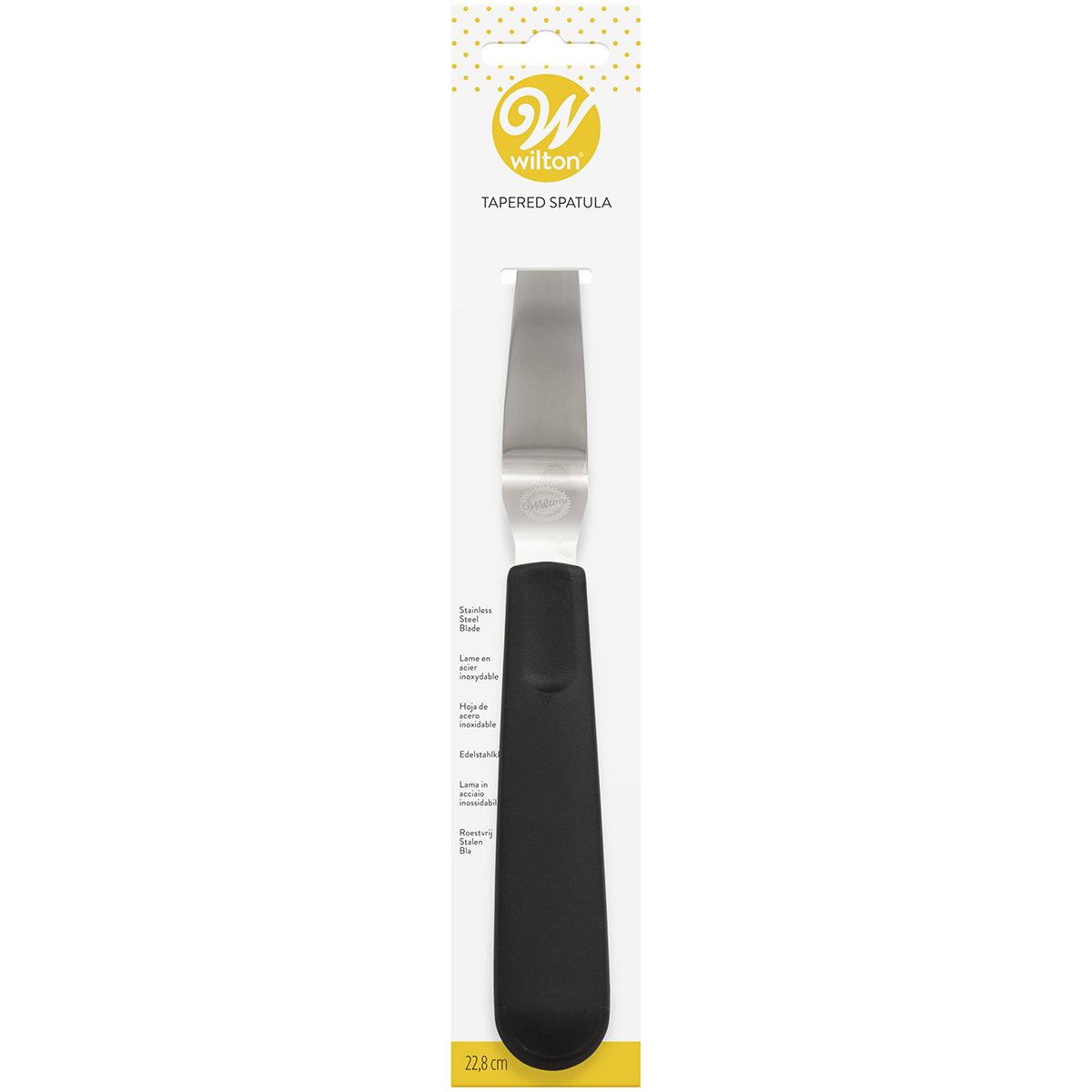 WILTON_02-0-0183_WILTON_TAPERED_BLACK_SPATULA Espátula Puntiaguda de Acero Inoxidable - 22,5 cm - Wilton - Imagen 1