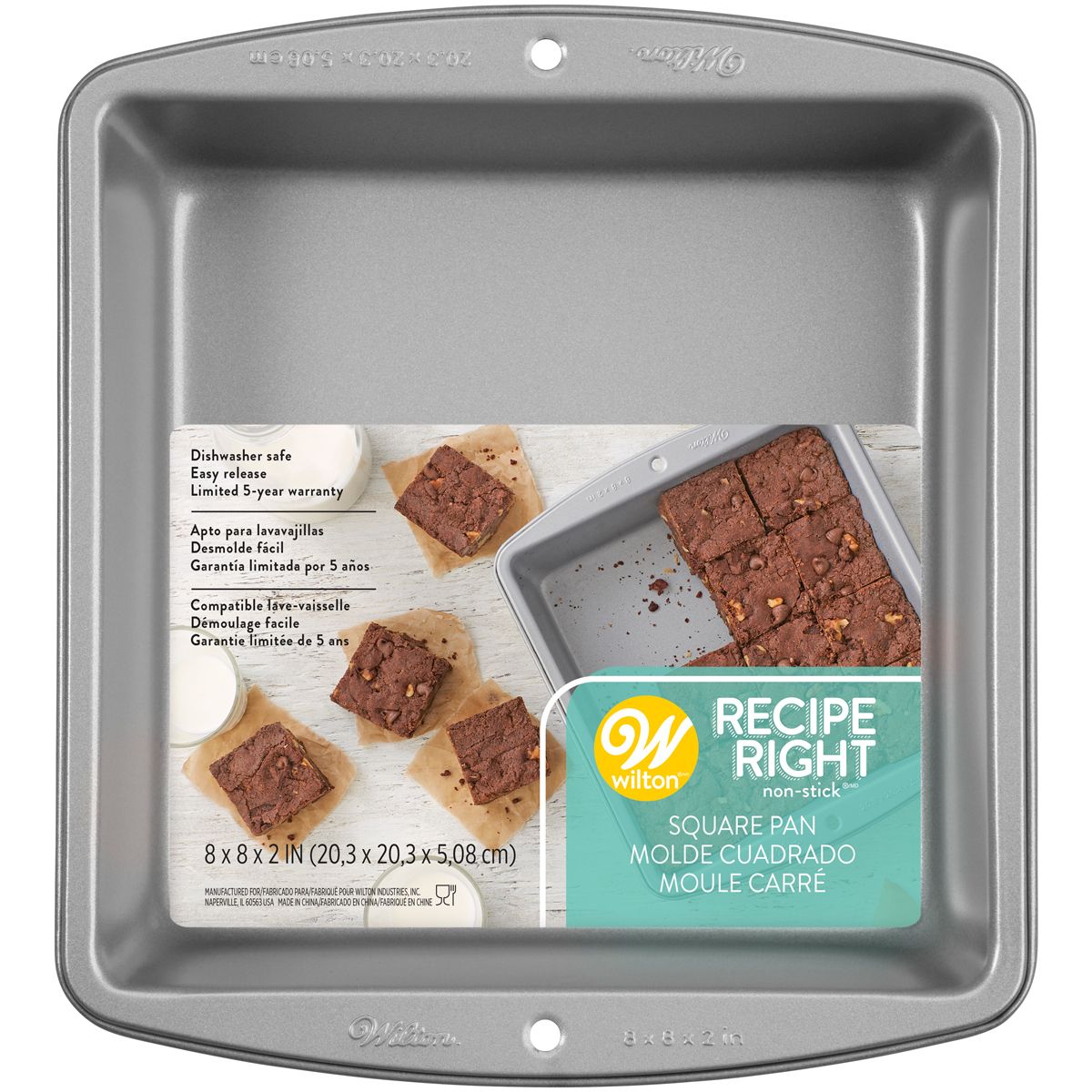 WILTON_03-0-0038_WILTON_RECIPE_RIGHT_SQUARE_PAN_1 Molde Antiadherente Cuadrado - 20 X 20 cm - Wilton - Imagen 1