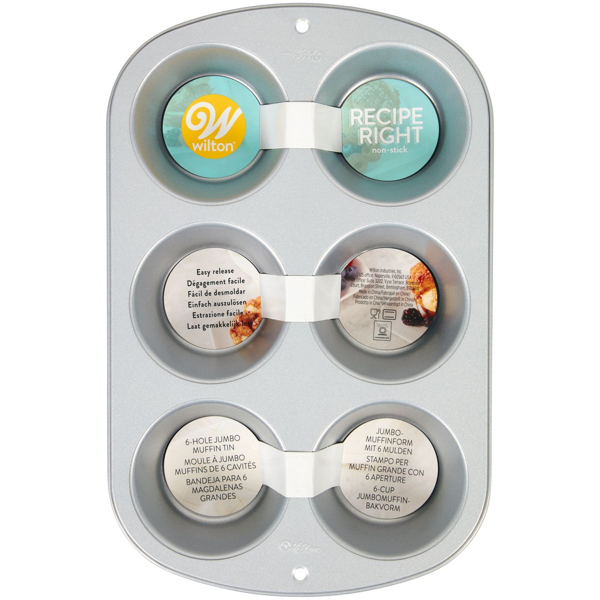 WILTON_03-3119_WLTON_RECIPE_RIGHT_JUMBO_MUFFIN_PAN Molde Antiadherente Muffin Gigante - 6 Cavidades - Wilton - Imagen 1